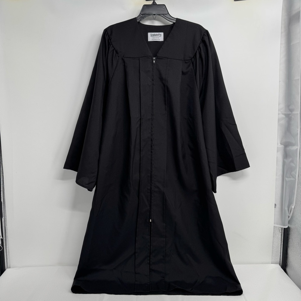Graduation Gown Black Matte by Graduate Pro Size 48 (S) 5'3" - 5'5" unisex